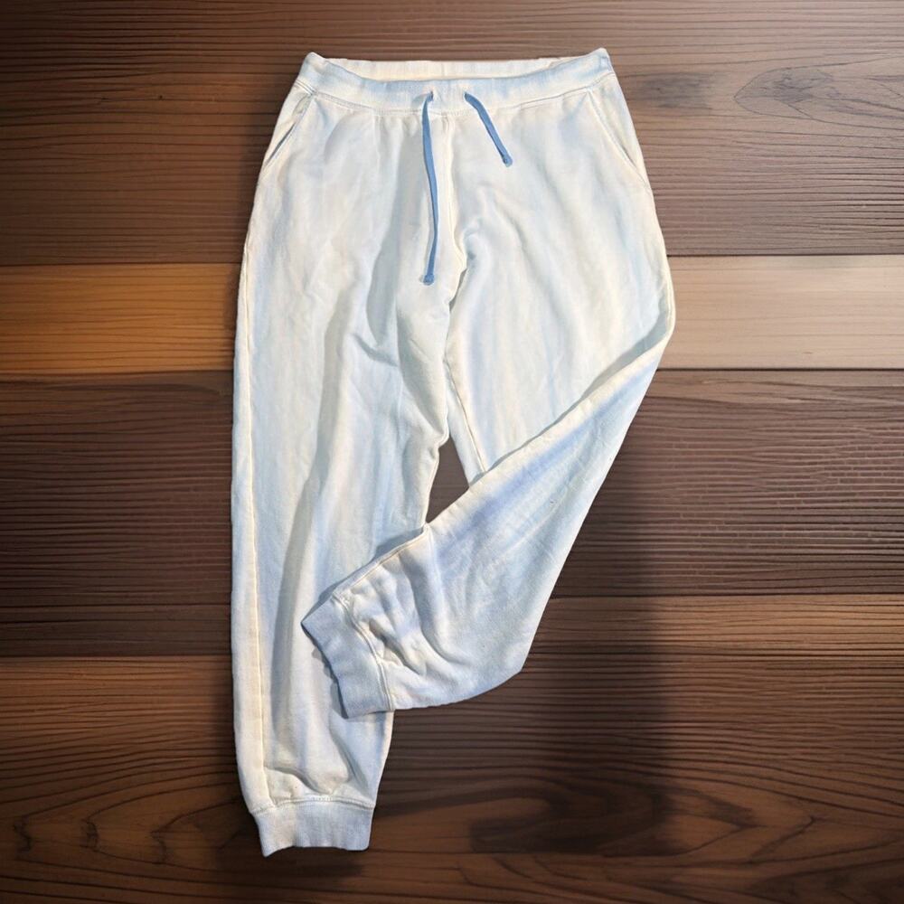 Nike Yoga Sz L Joggers Blue White Tie Dye Modal Lounge Athleisure Sweatpants